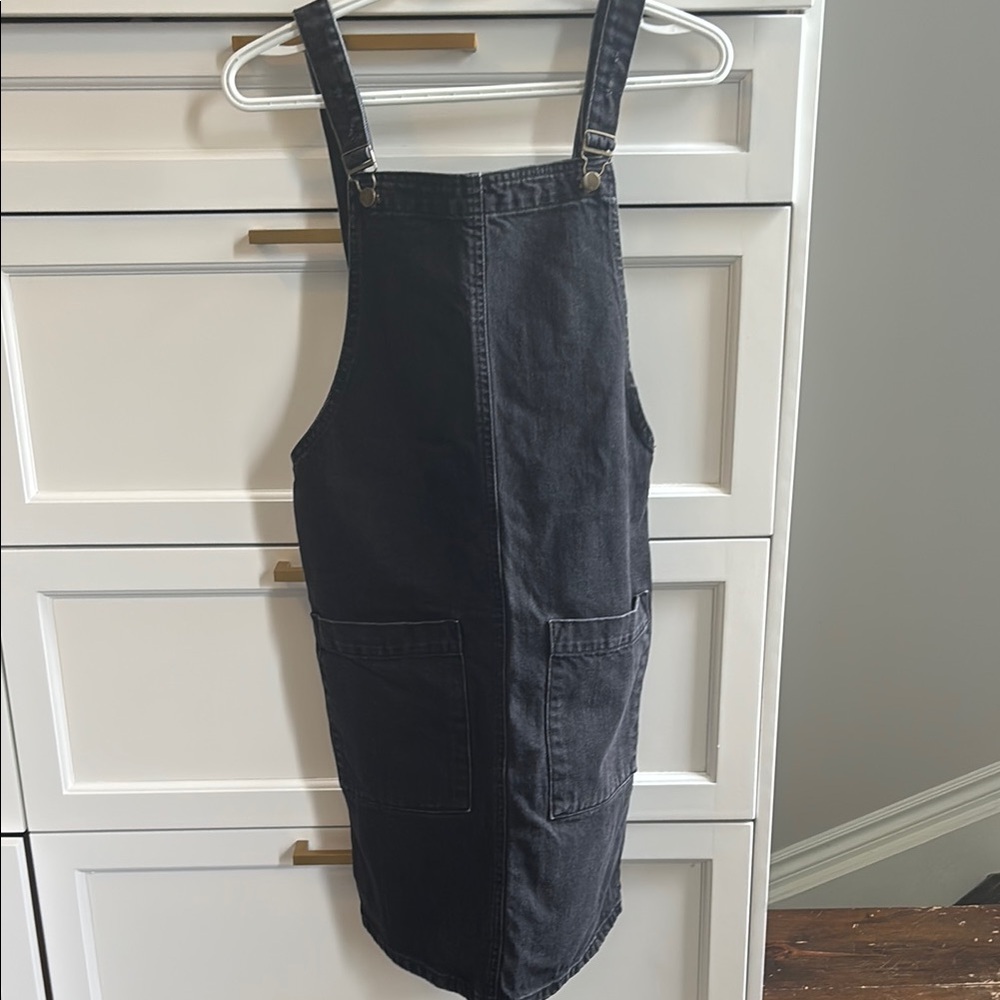 ASOS Black Denim Overall Dress